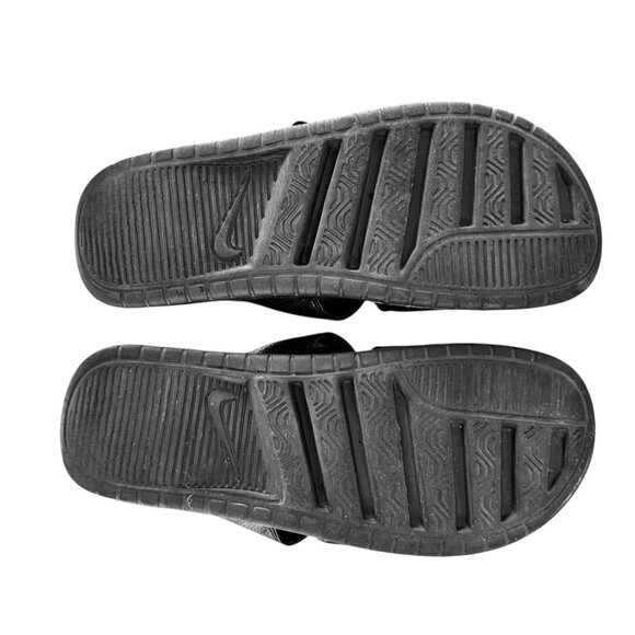 Nike Double Strap Slides Woman's 11 Black Used Good Condition - Picture 4 of 8